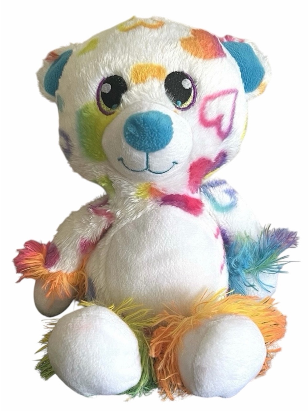 Fiesta Rainbow Teddy Bear Stuffed Animal Hearts Love Valentines 12in V12428